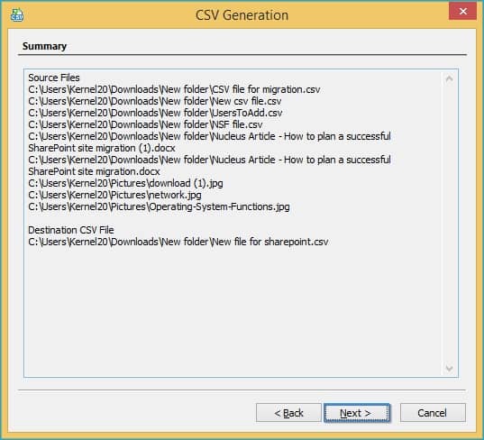 Click on the Summary of the CSV file